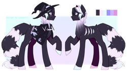 Size: 1280x718 | Tagged: safe, artist:liannell, imported from derpibooru, oc, oc only, earth pony, pony, hat, male, raised hoof, simple background, solo, stallion, transparent background, witch hat