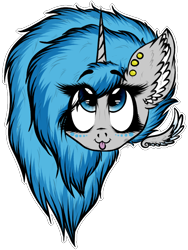 Size: 628x833 | Tagged: safe, artist:beamybutt, imported from derpibooru, oc, oc only, alicorn, pony, :p, alicorn oc, bust, ear fluff, ear piercing, eye clipping through hair, eyelashes, female, floating wings, horn, mare, piercing, simple background, solo, tongue out, transparent background, wings