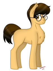 Size: 720x960 | Tagged: safe, artist:madlilon2051, imported from derpibooru, oc, oc only, earth pony, pony, chest fluff, glasses, male, simple background, smiling, solo, stallion, transparent background