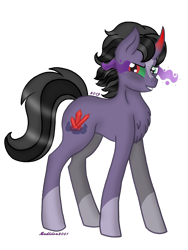 Size: 720x960 | Tagged: safe, artist:madlilon2051, imported from derpibooru, oc, oc only, pony, unicorn, chest fluff, horn, male, simple background, solo, sombra eyes, stallion, transparent background, unicorn oc