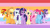 Size: 1136x640 | Tagged: safe, artist:almostfictional, artist:andoanimalia, artist:dashiesparkle, artist:luckreza8, artist:shizow, artist:stabzor, imported from derpibooru, applejack, fluttershy, pinkie pie, rainbow dash, rarity, starlight glimmer, sunset shimmer, twilight sparkle, alicorn, earth pony, pegasus, pony, unicorn, equestria girls, alternate mane seven, applejack's hat, cowboy hat, female, hat, makeup, mane six, mare, multicolored background, twilight sparkle (alicorn), vector