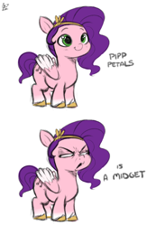 Size: 2600x4000 | Tagged: safe, artist:aer0 zer0, imported from derpibooru, pipp petals, pegasus, pony, adorapipp, angry, cute, faic, female, g5, headband, madorable, mare, marelet, my little pony: a new generation, pipp is short, pipp petals is not amused, smiling, smol, solo, this will end in death, this will end in tears, this will not end well, truth, unamused, unshorn fetlocks, vulgar