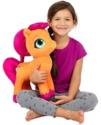 Size: 399x494 | Tagged: safe, imported from derpibooru, sunny starscout, earth pony, human, pony, g5, irl, irl human, my little pony: a new generation, photo, plushie, target demographic
