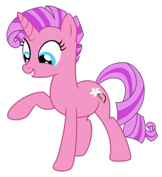 Size: 2000x2194 | Tagged: safe, artist:kaitykat117, imported from derpibooru, oc, oc only, oc:lilly quille(kaitykat), pony, unicorn, base used, female, grin, high res, horn, looking down, mare, raised hoof, simple background, smiling, solo, tour d'equestria, transparent background, unicorn oc, vector