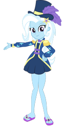 Size: 490x961 | Tagged: source needed, safe, artist:punzil504, edit, imported from derpibooru, trixie, equestria girls, equestria girls series, street magic with trixie, spoiler:eqg series (season 2), dreamworks face, editor needed, epaulettes, feet, female, flip-flops, hand on hip, hat, looking at you, sandals, simple background, smiling, smiling at you, solo, top hat, transparent background, vector