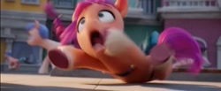 Size: 1272x524 | Tagged: safe, imported from derpibooru, screencap, sunny starscout, earth pony, pony, spoiler:my little pony: a new generation, d:, g5, great moments in animation, majestic as fuck, motion blur, my little pony: a new generation, open mouth, volumetric mouth