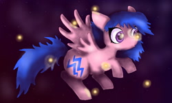 Size: 800x480 | Tagged: safe, artist:strutenel, imported from derpibooru, firefly, firefly (insect), insect, pegasus, pony, female, flying, g1, g1 to g4, g4, generation leap, night, solo