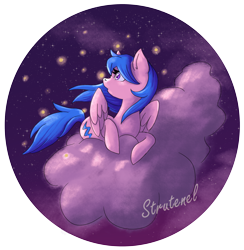 Size: 3472x3560 | Tagged: safe, artist:strutenel, imported from derpibooru, firefly, firefly (insect), insect, pegasus, pony, cloud, female, g1, g1 to g4, g4, generation leap, high res, lying down, night, night sky, partial background, prone, simple background, sky, solo, transparent background