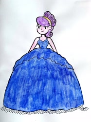 Size: 2222x2964 | Tagged: safe, artist:fude-chan-art, imported from derpibooru, suri polomare, equestria girls, clothes, dress, female, high res, solo, traditional art