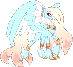 Size: 2779x2562 | Tagged: safe, artist:kurosawakuro, imported from derpibooru, oc, oc only, oc:rias, hippogriff, base used, female, friends of infinity, high res, hippogriff oc, lidded eyes, looking at you, offspring, open mouth, open smile, parent:oс:oblivion flow, parent:terramar, parents:canon x oc, simple background, smiling, smiling at you, solo, spread wings, transparent background, wings