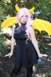 Size: 2000x3000 | Tagged: safe, artist:skyfairystarling, imported from derpibooru, fluttershy, bat pony, human, bat ponified, clothes, cosplay, costume, flutterbat, high res, irl, irl human, nekocon, pantyhose, photo, race swap