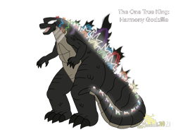 Size: 2732x2048 | Tagged: safe, artist:lordshrekzilla20, imported from derpibooru, kaiju, fanfic:the one true king, godzilla, godzilla (series), harmony godzilla, high res, magic of friendship, simple background, transparent background