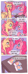 Size: 1876x4873 | Tagged: safe, artist:faunbuns, imported from derpibooru, fluttershy, pinkie pie, earth pony, pegasus, pony, blushing, comic, dialogue, female, flutterpie, lesbian, shipping, smiling, sweat, tongue out