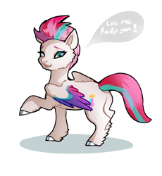 Size: 2300x2500 | Tagged: safe, artist:mylittlegodzilla, artist:whitearbalest, imported from derpibooru, zipp storm, pegasus, pony, spoiler:g5, spoiler:my little pony: a new generation, female, g5, high res, my little pony: a new generation, simple background, smiling, solo, text
