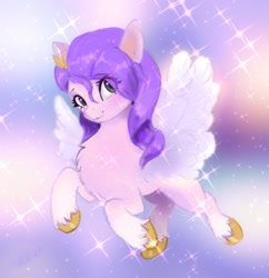 Size: 1280x1322 | Tagged: safe, artist:xbi, imported from derpibooru, pipp petals, pegasus, pony, abstract background, adorapipp, cute, female, g5, mare, my little pony: a new generation, solo