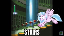 Size: 960x540 | Tagged: safe, imported from derpibooru, silverstream, mega man (series), megaman x, stairs, that hippogriff sure does love stairs