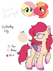 Size: 960x1280 | Tagged: safe, artist:echoescartoons, imported from derpibooru, big macintosh, fluttershy, oc, oc:flutterby lily, pegasus, pony, base used, cloven hooves, feathered fetlocks, female, fluttermac, heart, male, mare, offspring, parent:big macintosh, parent:fluttershy, parents:fluttermac, shipping, simple background, straight, transparent background