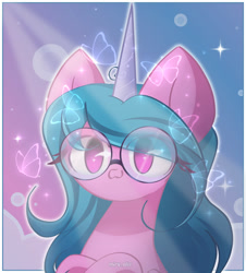 Size: 1680x1860 | Tagged: safe, artist:miryelis, imported from derpibooru, izzy moonbow, pony, unicorn, big ears, female, g5, glasses, mare, my little pony: a new generation, owo, solo