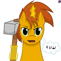 Size: 2048x2048 | Tagged: safe, artist:terminalhash, imported from derpibooru, oc, oc only, oc:agent diego, pony, unicorn, cyrillic, hammer, high res, local meme, magic, russian, russian meme, simple background, solo, transparent background, vector