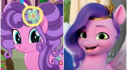 Size: 1496x832 | Tagged: safe, edit, edited screencap, imported from derpibooru, screencap, petunia petals, pipp petals, rainbow roadtrip, spoiler:my little pony: a new generation, cropped, g5, my little pony: a new generation, pink coat, purple mane
