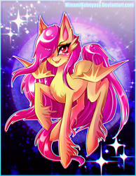 Size: 2039x2625 | Tagged: safe, artist:minamikoboyasy, imported from derpibooru, fluttershy, bat pony, pony, bat ponified, blushing, cute, cute little fangs, fangs, female, flutterbat, freckles, freckleshy, hair over one eye, high res, race swap, solo, unshorn fetlocks