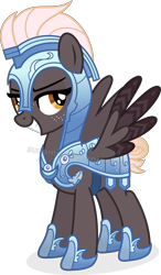 Size: 5032x8606 | Tagged: safe, artist:suramii, imported from derpibooru, oc, oc only, oc:night vision, pegasus, pony, absurd resolution, armor, colored wings, crystal guard armor, female, freckles, guardsmare, mare, multicolored wings, royal guard, simple background, solo, transparent background, wings