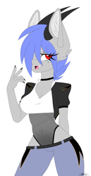 Size: 1542x3000 | Tagged: safe, artist:melodytheartpony, imported from derpibooru, oc, oc:melody silver, anthro, dracony, dragon, hybrid, art challenge, clothes, cute, dressuptober, dressuptober2021, fangs, female, mesh, painted nails, peace sign, pose, posing for photo, smiling