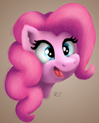 Size: 1362x1698 | Tagged: safe, artist:doodledonutart, imported from derpibooru, pinkie pie, earth pony, pony, blue eyes, bust, female, mare, open mouth, open smile, pink mane, ponk, portrait, smiling, solo