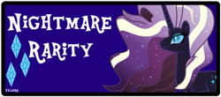 Size: 500x219 | Tagged: safe, artist:telasra, imported from derpibooru, nightmare rarity, pony, unicorn, bust, ethereal mane, female, horn, mare, solo, starry mane