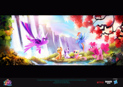 Size: 3840x2715 | Tagged: safe, artist:imalou, imported from derpibooru, applejack, fluttershy, pinkie pie, rainbow dash, rarity, twilight sparkle, alicorn, earth pony, pegasus, pony, unicorn, spoiler:my little pony: a new generation, concept art, g5, high res, mane six, my little pony: a new generation, twilight sparkle (alicorn)