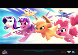 Size: 3840x2715 | Tagged: safe, artist:imalou, imported from derpibooru, applejack, fluttershy, pinkie pie, rainbow dash, rarity, twilight sparkle, alicorn, earth pony, pegasus, pony, unicorn, spoiler:my little pony: a new generation, concept art, g5, high res, mane six, my little pony: a new generation, twilight sparkle (alicorn)