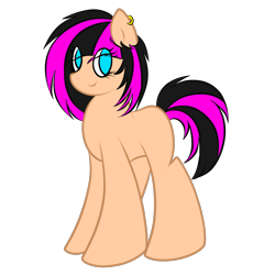 Size: 1500x1500 | Tagged: safe, artist:tragedy-kaz, imported from derpibooru, oc, oc only, earth pony, pony, ear piercing, earring, earth pony oc, eye clipping through hair, jewelry, piercing, simple background, smiling, solo, transparent background