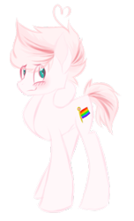 Size: 319x526 | Tagged: safe, artist:tragedy-kaz, imported from derpibooru, oc, oc only, earth pony, pony, earth pony oc, gay pride flag, male, pride, pride flag, raised hoof, simple background, smiling, solo, stallion, transparent background