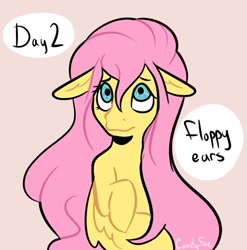 Size: 1010x1024 | Tagged: safe, artist:carconutty, imported from derpibooru, fluttershy, pegasus, pony, bust, female, floppy ears, looking up, mare, ponytober, raised hoof, simple background, solo, stray strand, turned head, wings