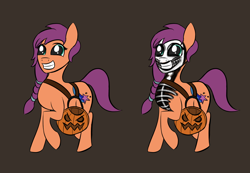 Size: 1300x900 | Tagged: safe, artist:firestarter, imported from derpibooru, sunny starscout, spoiler:my little pony: a new generation, g5, halloween, holiday, makeup, my little pony: a new generation, pumpkin bucket