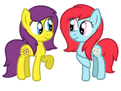 Size: 1024x768 | Tagged: safe, artist:elidapony64, imported from derpibooru, lemon drop, earth pony, pony, cherry sweet, cherrydorable, cherrydrop, cute, duo, female, friends, g1, g1 to g4, g4, generation leap, lemondropabetes, lesbian, mare, raised hoof, raised leg, shipping, simple background, smiling, transparent background, vector