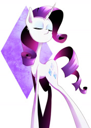 Size: 900x1267 | Tagged: safe, artist:glamist, imported from derpibooru, rarity, pony, unicorn, abstract background, ear fluff, eyes closed, female, mare, solo