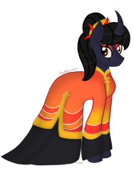 Size: 720x960 | Tagged: safe, artist:madlilon2051, imported from derpibooru, oc, oc only, pony, unicorn, clothes, dress, female, horn, mare, simple background, smiling, solo, transparent background, unicorn oc