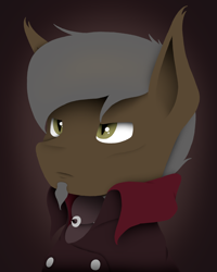 Size: 1080x1350 | Tagged: safe, artist:tiviyl, imported from derpibooru, oc, oc only, bat pony, pony, clothes, facial hair, male, moon, solo