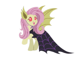 Size: 2048x1536 | Tagged: safe, artist:allisonpopick, imported from derpibooru, fluttershy, pegasus, pony, scare master, chibi, clothes, costume, female, flutterbat costume, mare, simple background, solo, transparent background