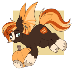 Size: 800x747 | Tagged: safe, artist:lulubell, imported from derpibooru, oc, oc only, oc:jack'o'lantern, bat pony, male