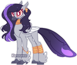 Size: 1395x1185 | Tagged: safe, artist:kurosawakuro, imported from derpibooru, oc, oc only, oc:murit, hippogriff, base used, female, hippogriff oc, interspecies offspring, jewelry, magical gay spawn, offspring, parent:general seaspray, parent:king sombra, parent:seaspray, simple background, solo, transparent background