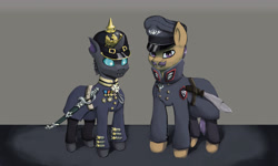 Size: 1280x768 | Tagged: safe, artist:monx94, imported from derpibooru, oc, changeling, earth pony, pony, equestria at war mod, changeling oc, full body, imperial, pickelhaube
