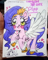 Size: 1638x2048 | Tagged: safe, artist:trafalgarlucy, imported from derpibooru, part of a set, pipp petals, pegasus, pony, female, g5, my little pony: a new generation, solo, traditional art