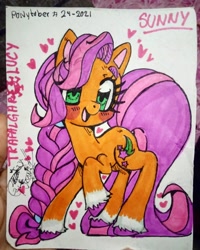 Size: 1638x2048 | Tagged: safe, artist:trafalgarlucy, imported from derpibooru, part of a set, sunny starscout, earth pony, pony, female, g5, my little pony: a new generation, solo, traditional art