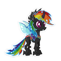 Size: 256x256 | Tagged: safe, imported from derpibooru, rainbow dash, changeling, changelingified, dashling, female, gameloft, simple background, solo, species swap, transparent background