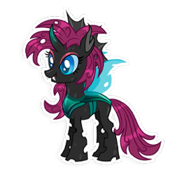 Size: 256x256 | Tagged: safe, imported from derpibooru, pinkie pie, changeling, changelingified, female, gameloft, pinkling, simple background, solo, species swap, transparent background