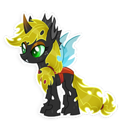 Size: 256x256 | Tagged: safe, imported from derpibooru, applejack, changeling, appleling, changelingified, female, gameloft, simple background, solo, species swap, transparent background