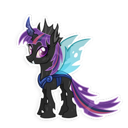 Size: 256x256 | Tagged: safe, imported from derpibooru, twilight sparkle, alicorn, changeling, changelingified, female, gameloft, simple background, solo, species swap, transparent background, twilight sparkle (alicorn), twiling