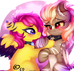 Size: 2100x2000 | Tagged: safe, artist:2pandita, imported from derpibooru, oc, oc only, oc:miziky otonashy, oc:schwin, bat pony, pegasus, pony, female, high res, mare